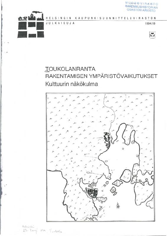 Esikatselukuva: Toukolanranta, rakentamisen ympäristövaikutukset. Kulttuurin näkökulma