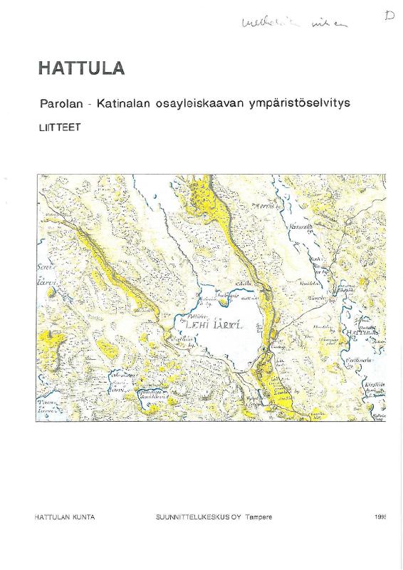 Esikatselukuva: Hattula Parolan - Katinalan ympäristöselvitys