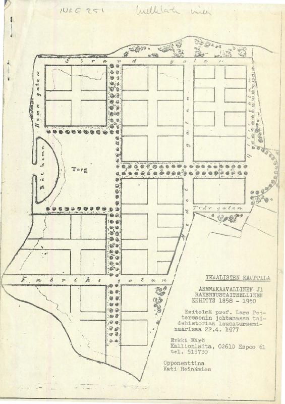 Esikatselukuva:&nbsp;Ikaalisten kauppala, asemakaavallinen ja rakennustaiteellinen kehitys 1858 - 1950