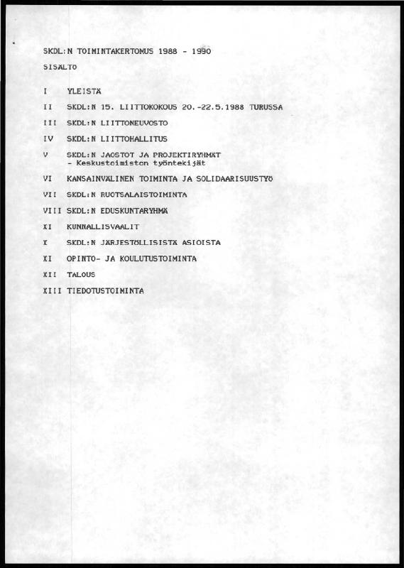 Esikatselukuva: SKDL_hallinnollinen_jaosto_toimintakertomukset_1988_1991_1