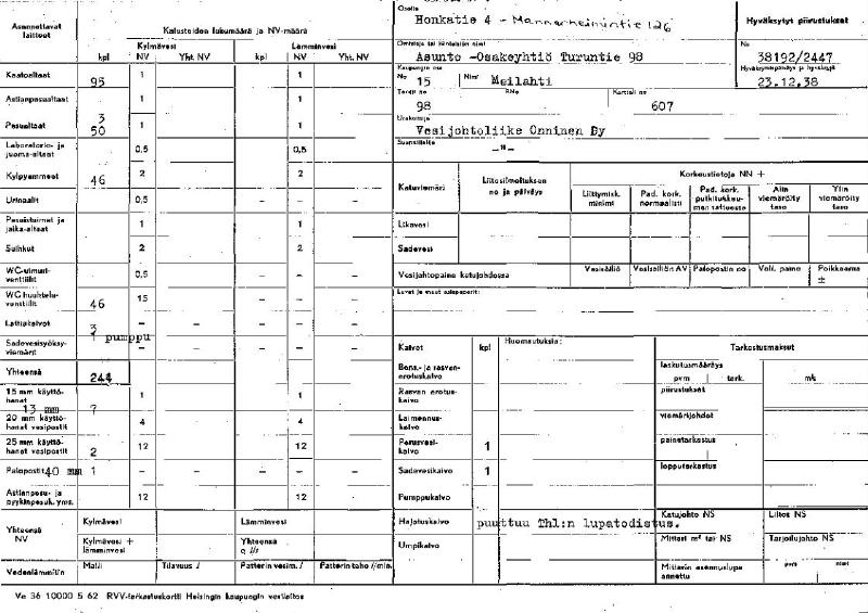 Esikatselukuva: Honkatie 4, Mannerheimintie 126 - 38192-2447